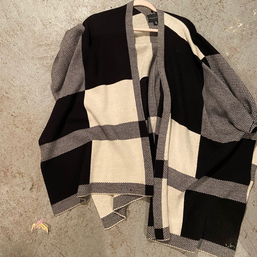 Multiple color poncho sweater